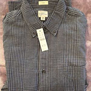 J. Crew Men's Blue Checkered Shirt